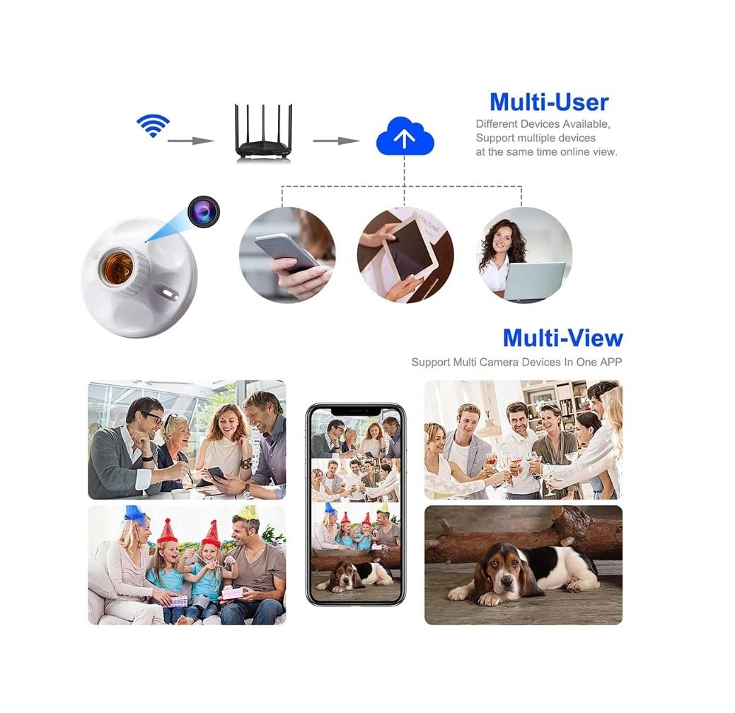 hidden camera lamp bulb for home office and business security feature