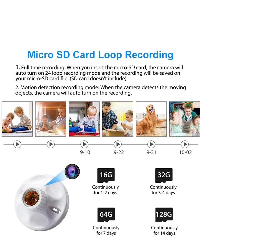 hidden camera lamp bulb for home office and business security side pro