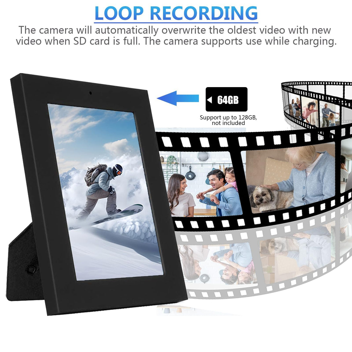 hidden camera picture frame 1080p hd mini spy cam feature close up vie
