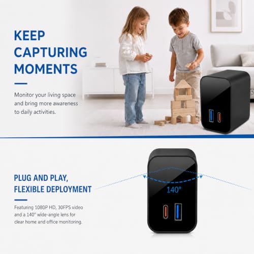 hidden camera usb charger for home security clip and build detail | Sm