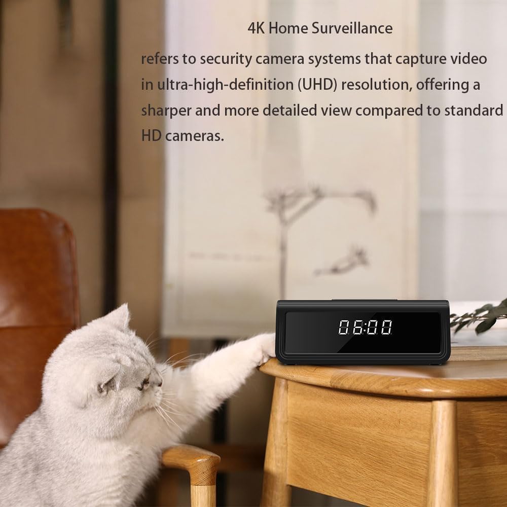 hidden spy camera clock 4k wifi security camera rear design product vi