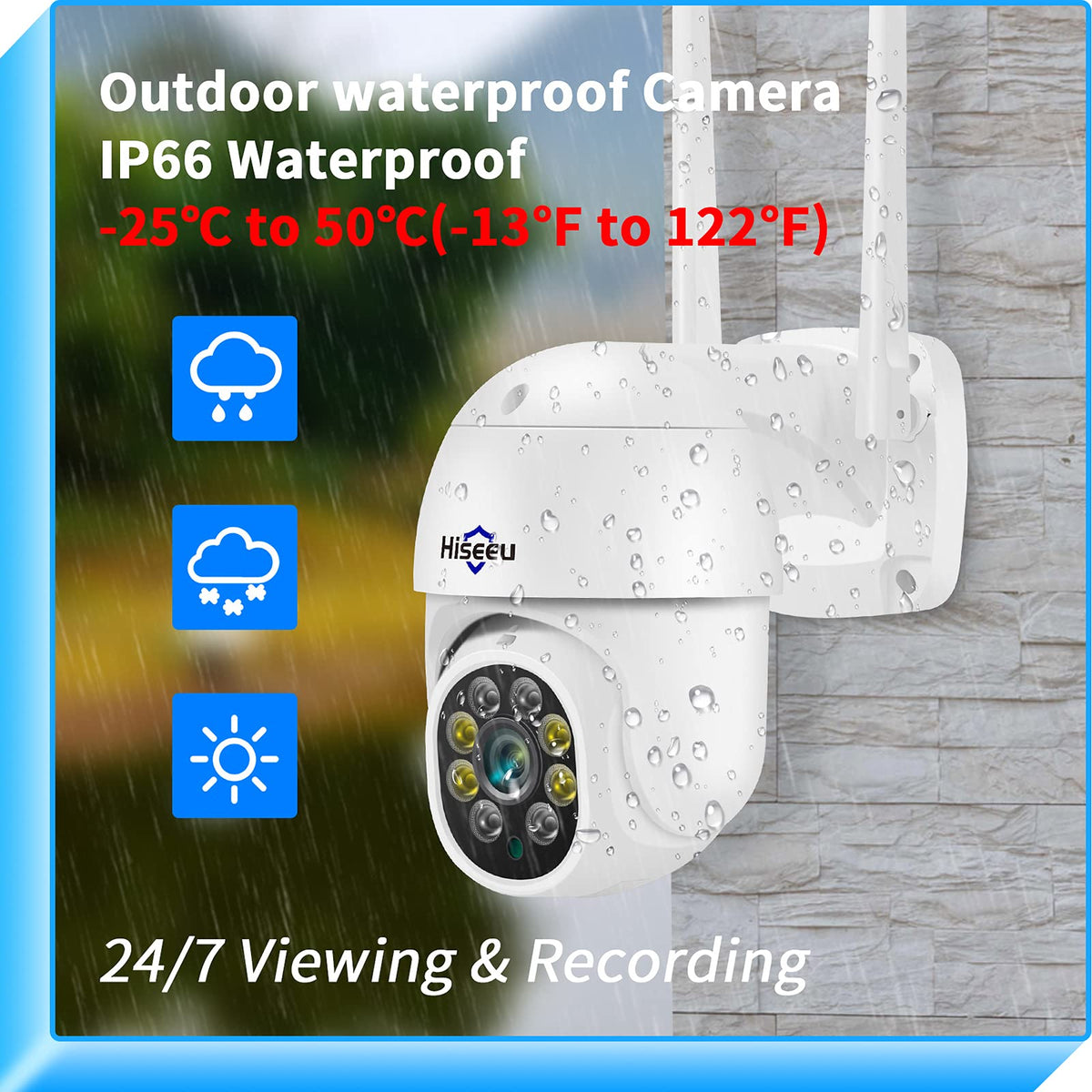 Hiseeu 3MP 360° Pan Tilt Camera front angle | Smaronics