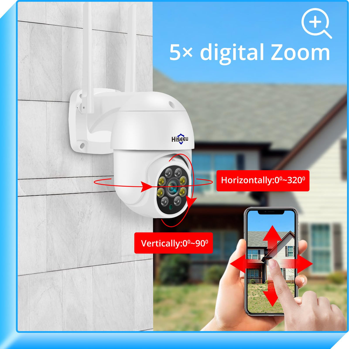 Hiseeu 3MP 360° Pan Tilt Camera rear design | Smaronics