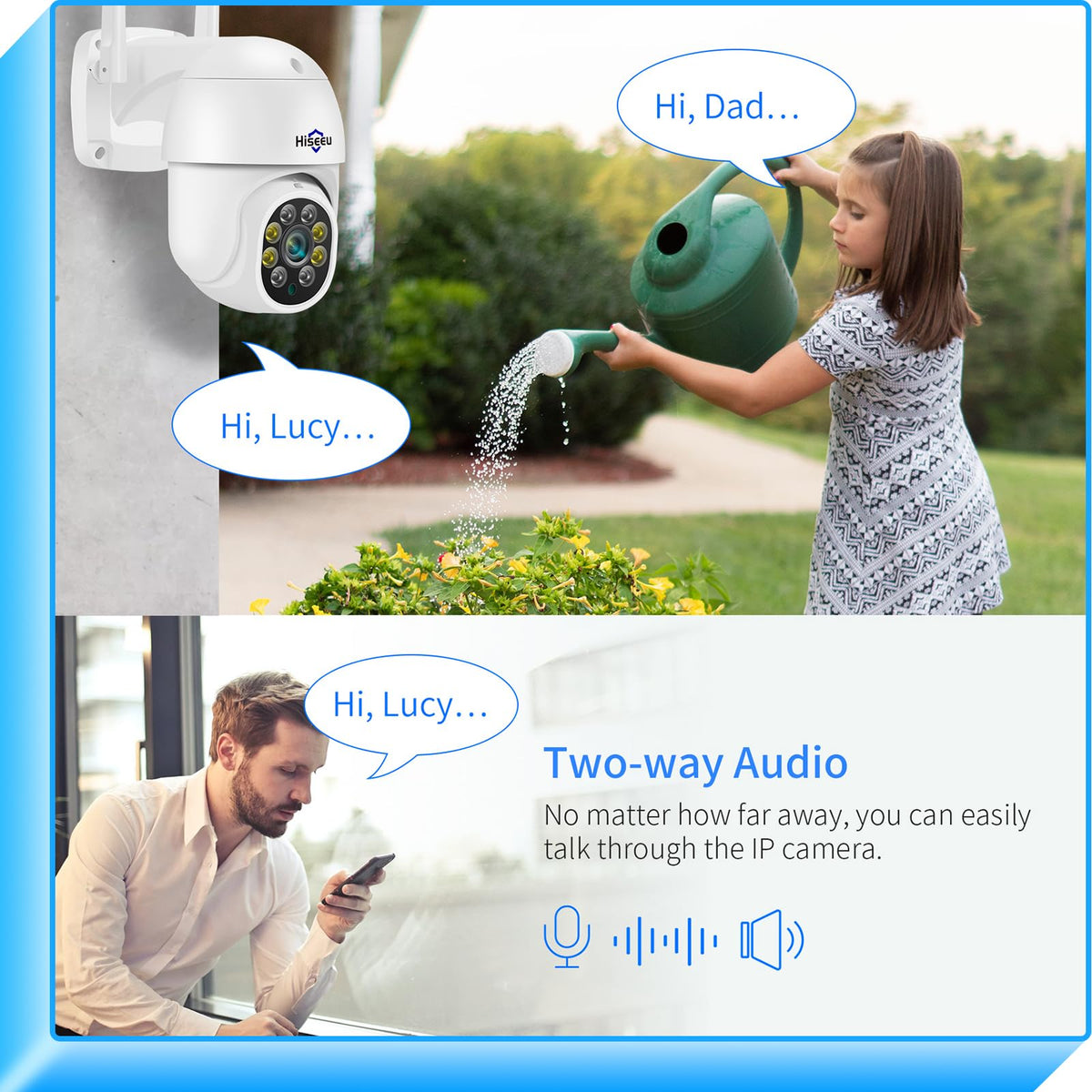 Hiseeu 3MP 360° Pan Tilt Camera side profile | Smaronics