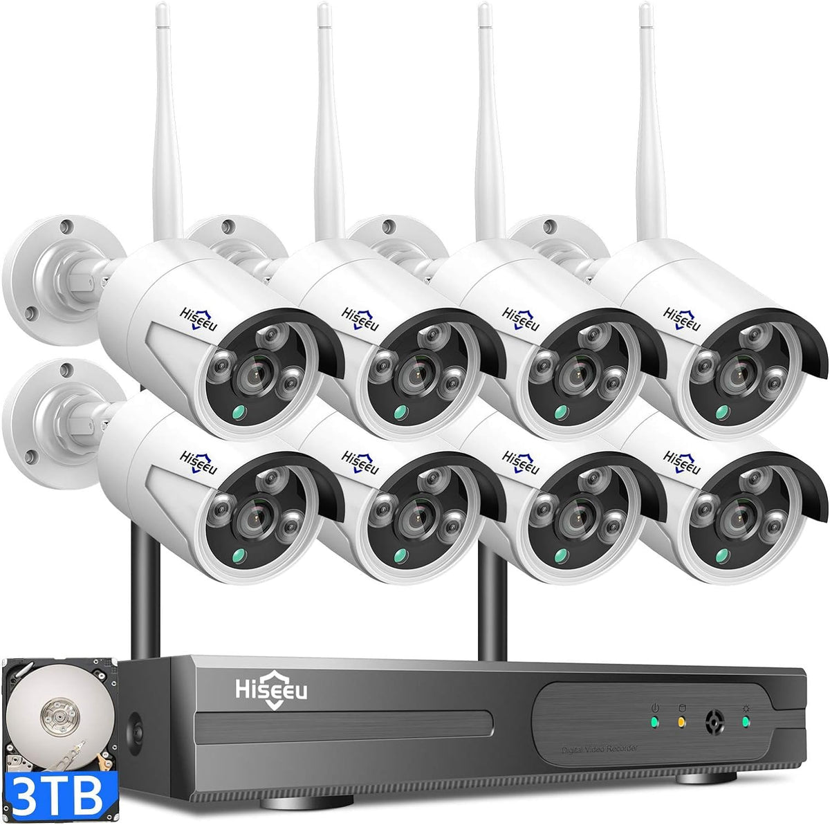 Hiseeu 5MP Home Security Camera System front angle | Smaronics