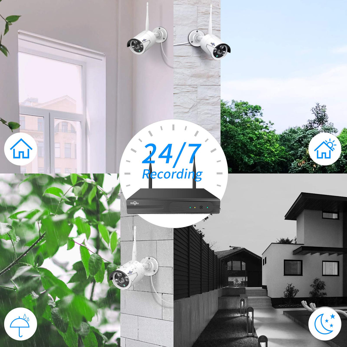 hiseeu 5mp home security camera system product detail close up | Smaro