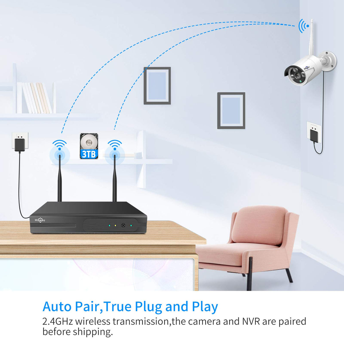 Hiseeu 5MP Home Security Camera System rear design | Smaronics