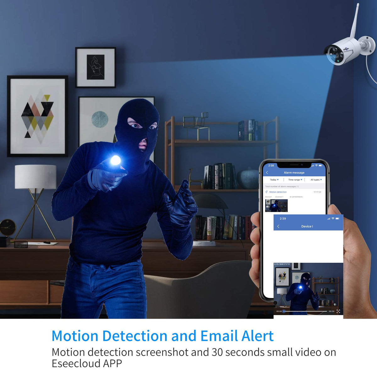 Hiseeu 5MP Home Security Camera System side profile | Smaronics