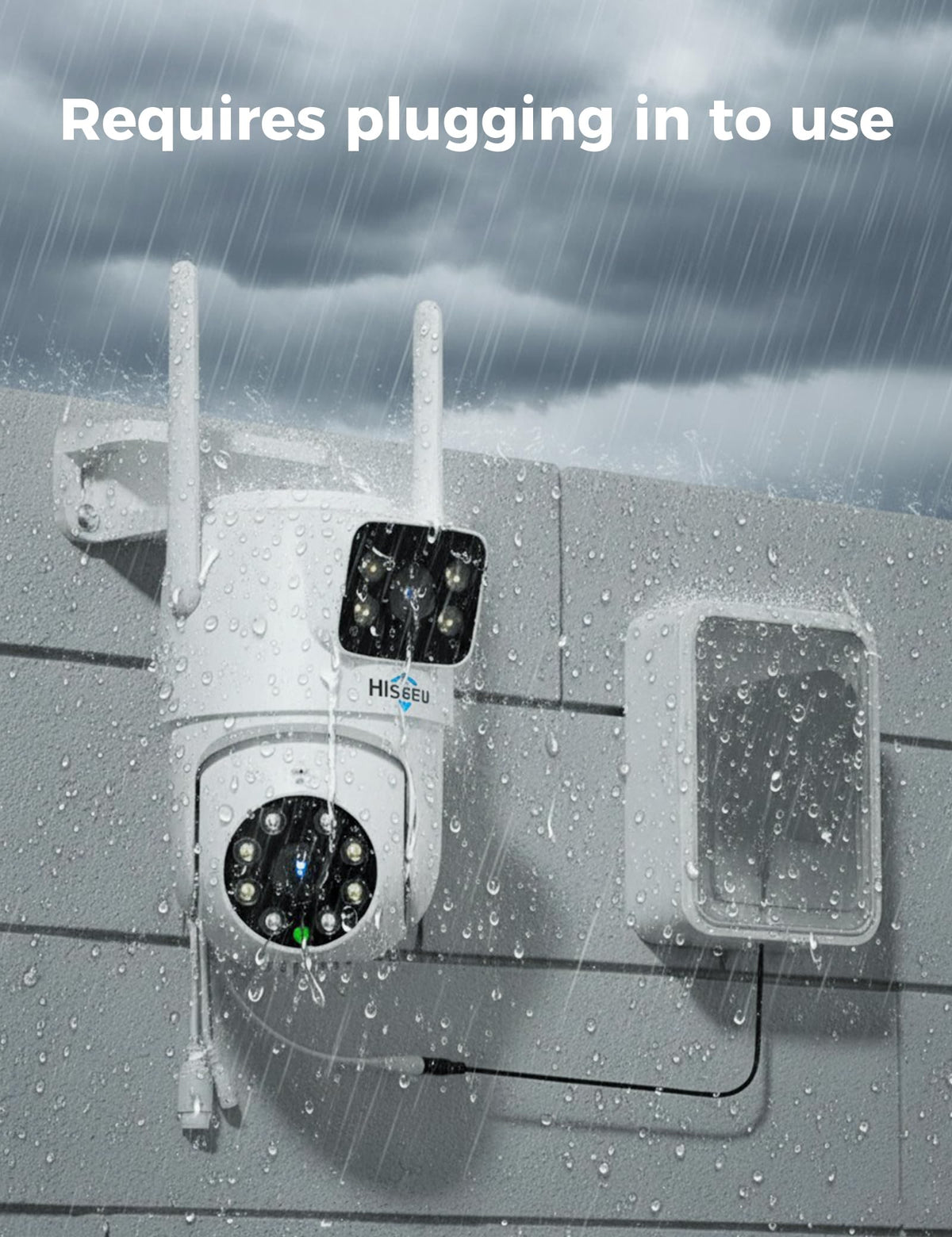 hiseeu outdoor security cameras rear design product view | Smaronics