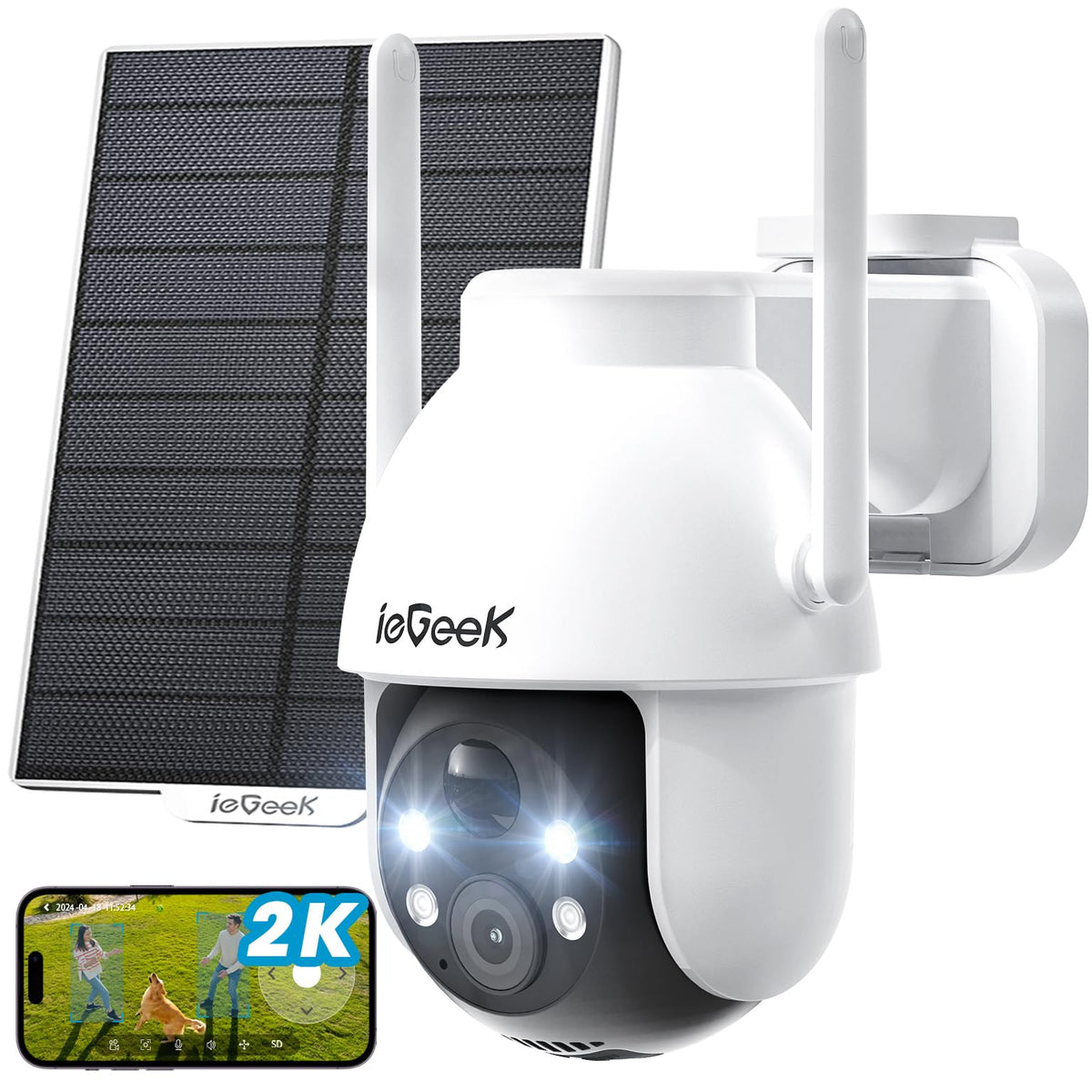 ieGeek Solar Outdoor Security Camera front angle | Smaronics