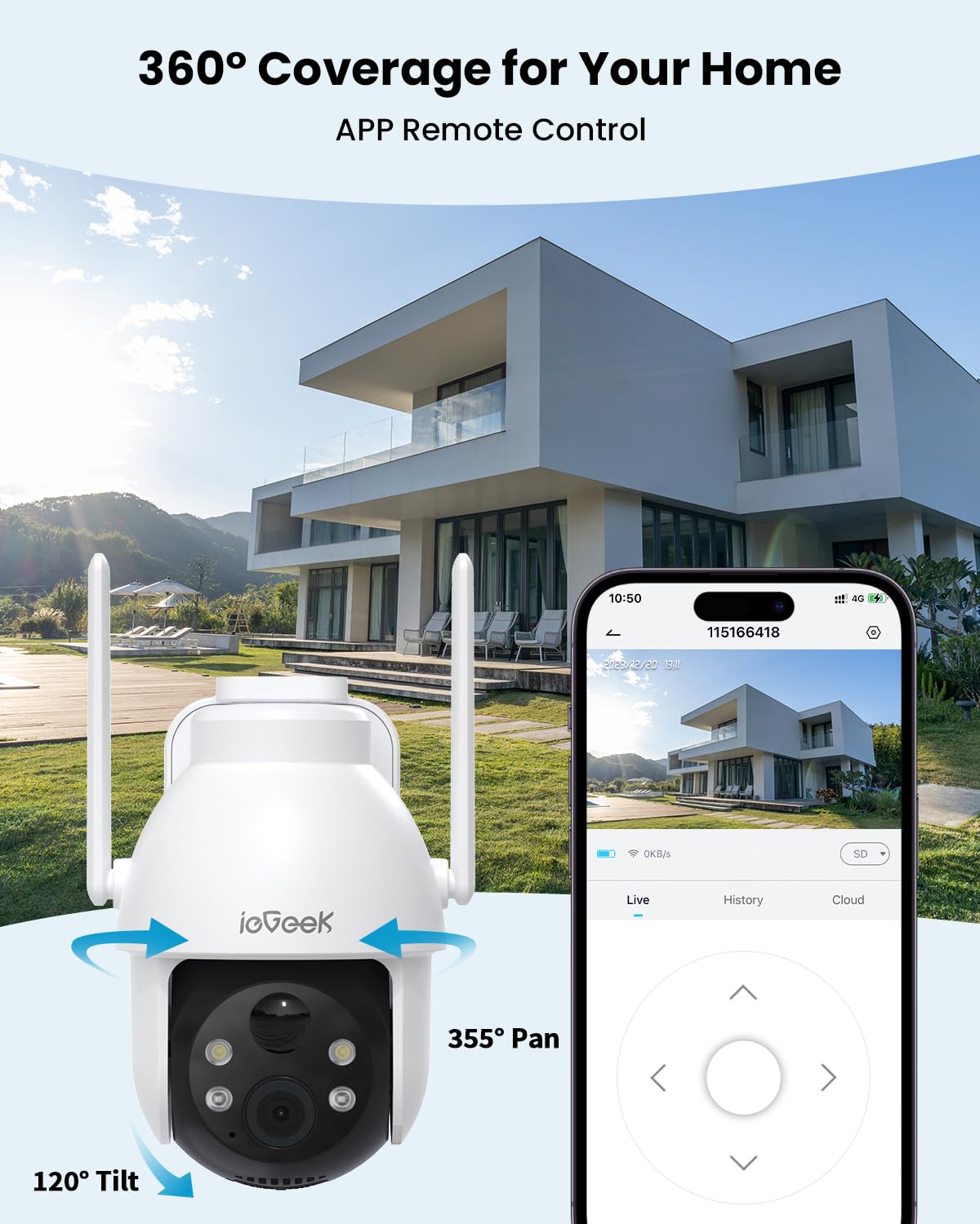 ieGeek Solar Outdoor Security Camera rear design | Smaronics
