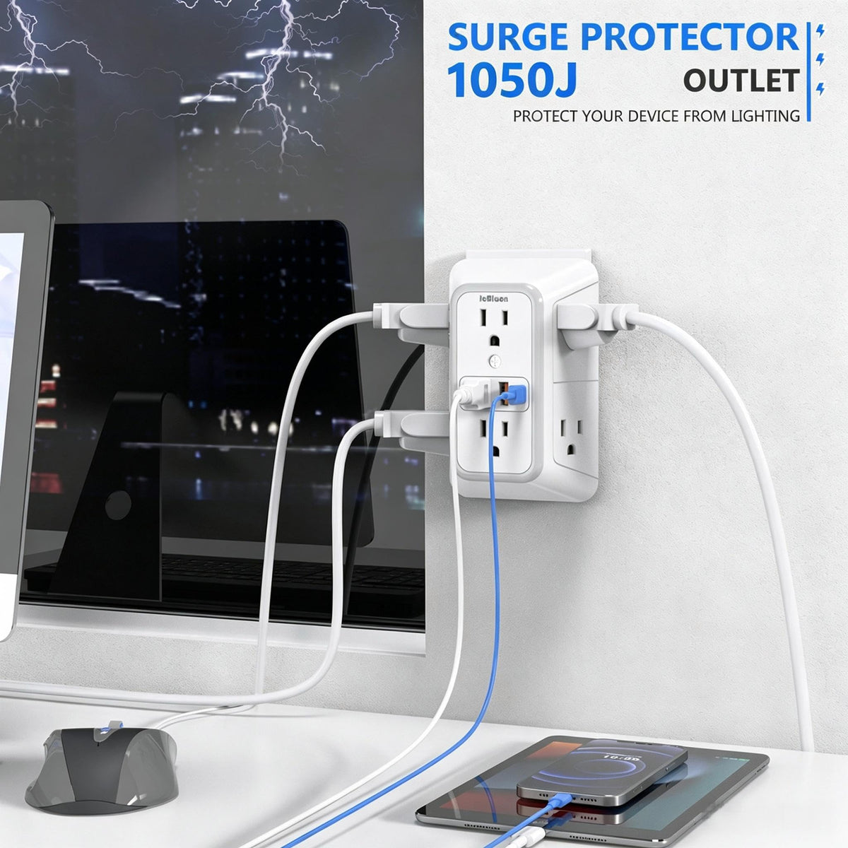 jcblaon outlet extender surge protector clip and build detail | Smaron