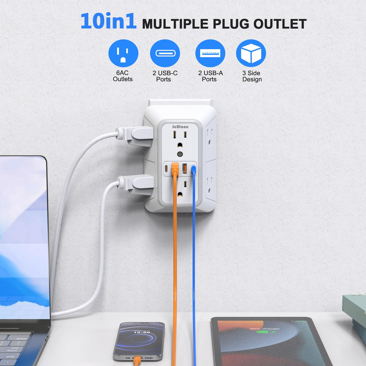 JcBlaon Outlet Extender Surge Protector rear design | Smaronics