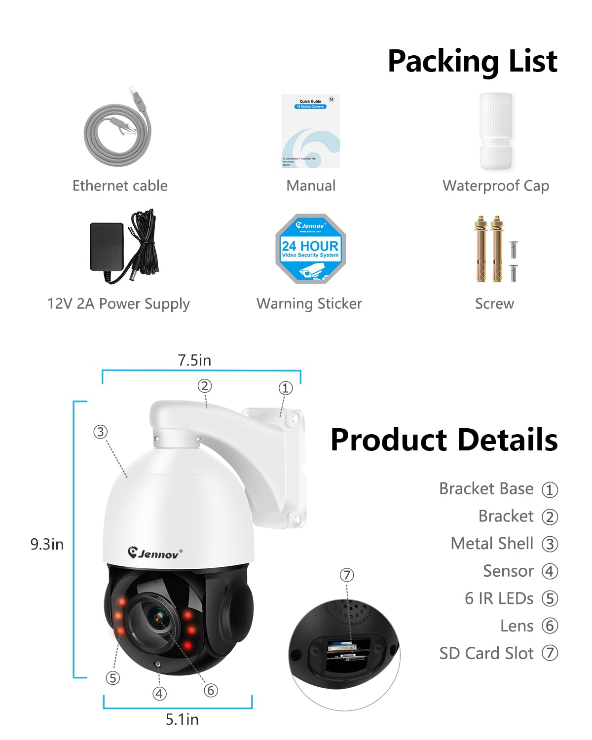 Jennov 4K 8MP POE PTZ Camera Outdoor image 9