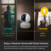 kasa 1080p indoor pan tilt security camera feature close up view | Sma