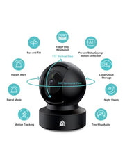 kasa 1080p indoor pan tilt wired security camera rear design product v