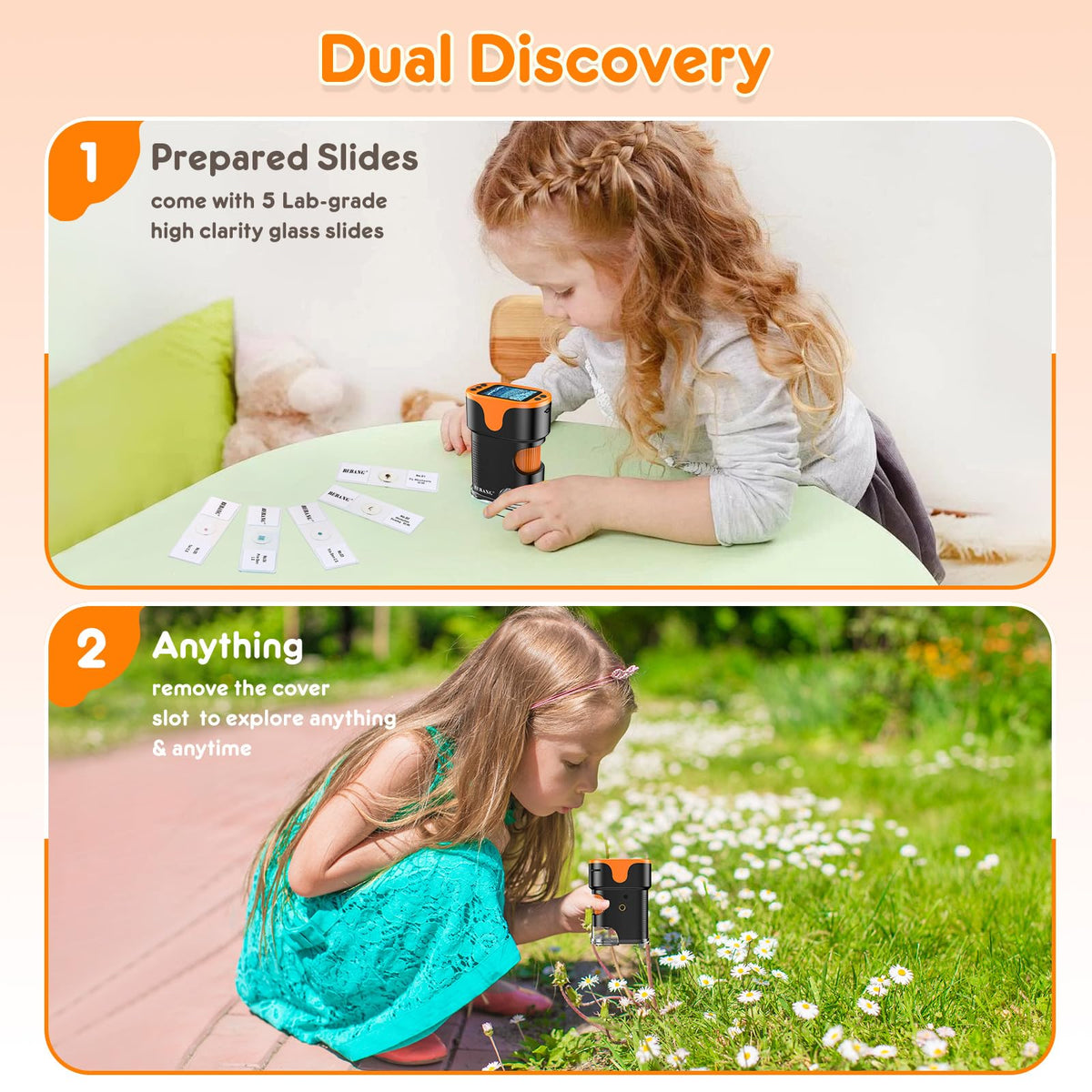 Kids Digital Microscope STEM Toy feature close up view | Smaronics