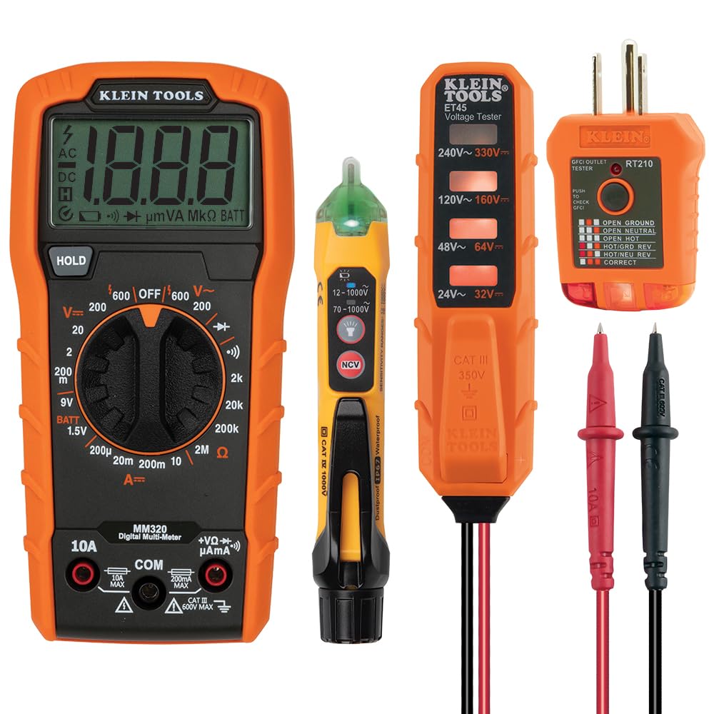 Klein Tools MM320KIT Digital Multimeter Kit front angle | Smaronics
