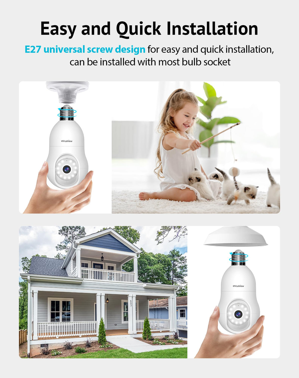 LaView 4MP Security Camera rear design | Smaronics
