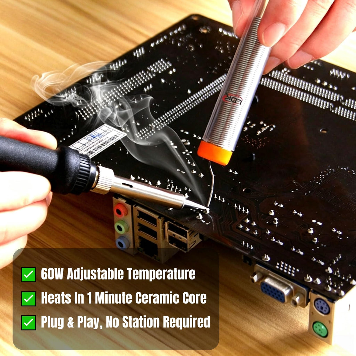 LDK Soldering Iron Kit with 60W Adjustable Temperature image 8