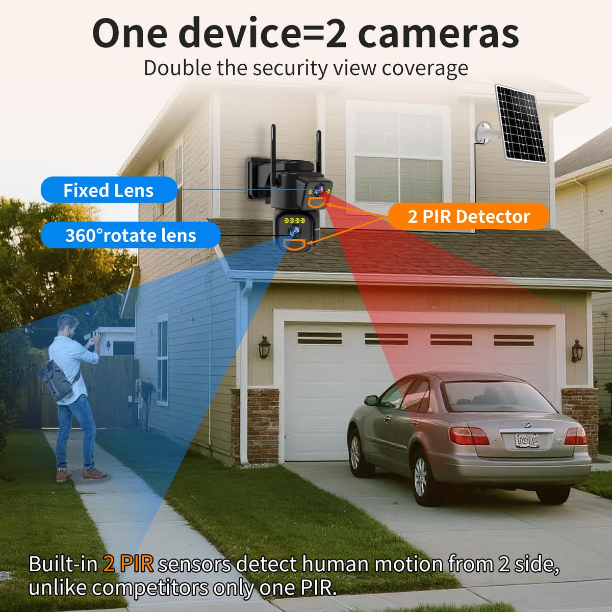 LETSCEE Security Cameras Outdoor WiFi side profile | Smaronics