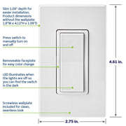 leviton decora smart switch wi fi d315s 1rw feature close up view | Sm