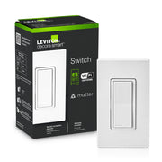 Leviton Decora Smart Switch, Wi-Fi, D315S-1RW front angle | Smaronics