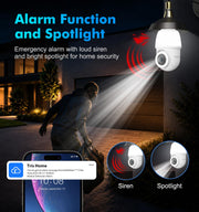 light bulb security camera 2k 5g 2 4g wifi feature close up view | Sma