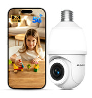 Light Bulb Security Camera 2K 5G & 2.4G WiFi front angle | Smaronics