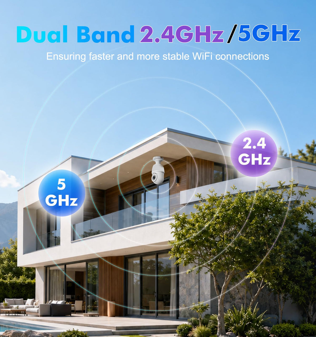 Light Bulb Security Camera 2K 5G & 2.4G WiFi rear design | Smaronics