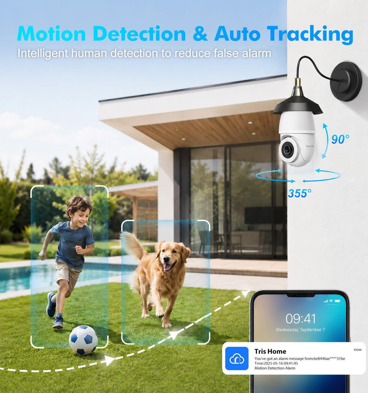 Light Bulb Security Camera 2K 5G & 2.4G WiFi side profile | Smaronics