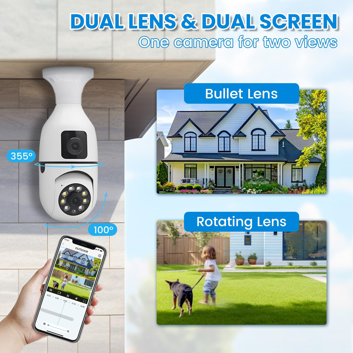 Light Bulb Security Camera package contents view | Smaronics