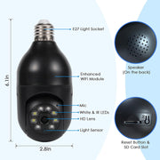 Light Bulb Security Camera with Night Vision rear design | Smaronics