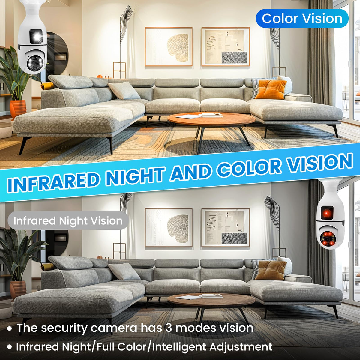 Light Bulb Security Camera side profile | Smaronics