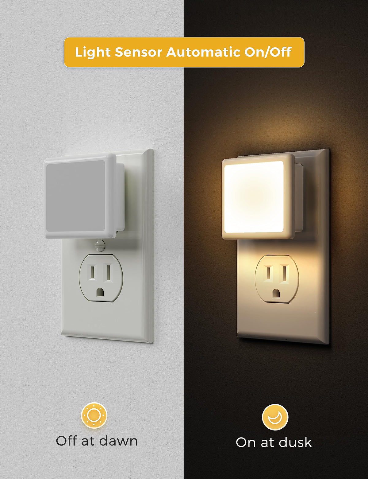 LOHAS 2-Pack LED Night Lights side profile | Smaronics