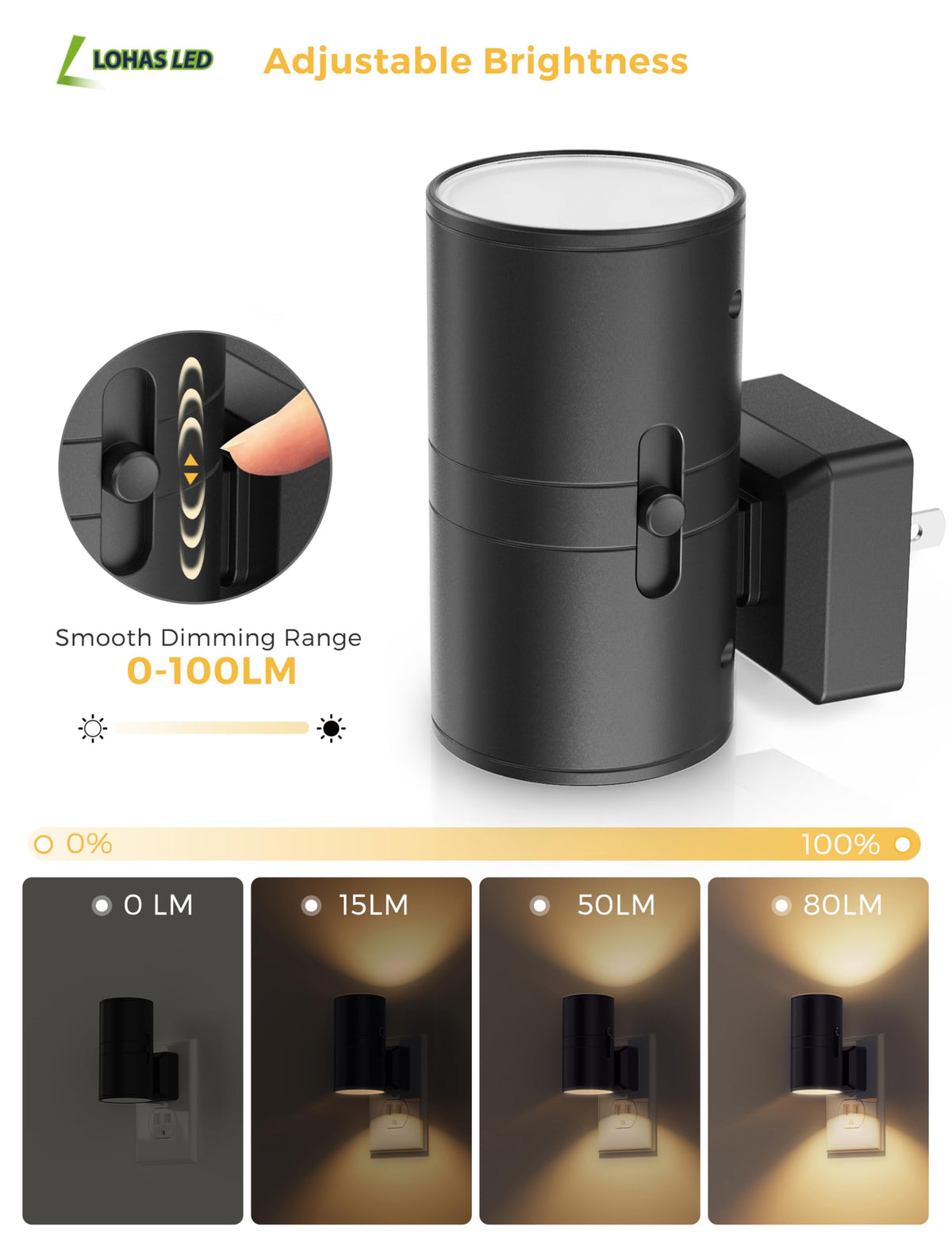 lohas led night light side profile product view | Smaronics