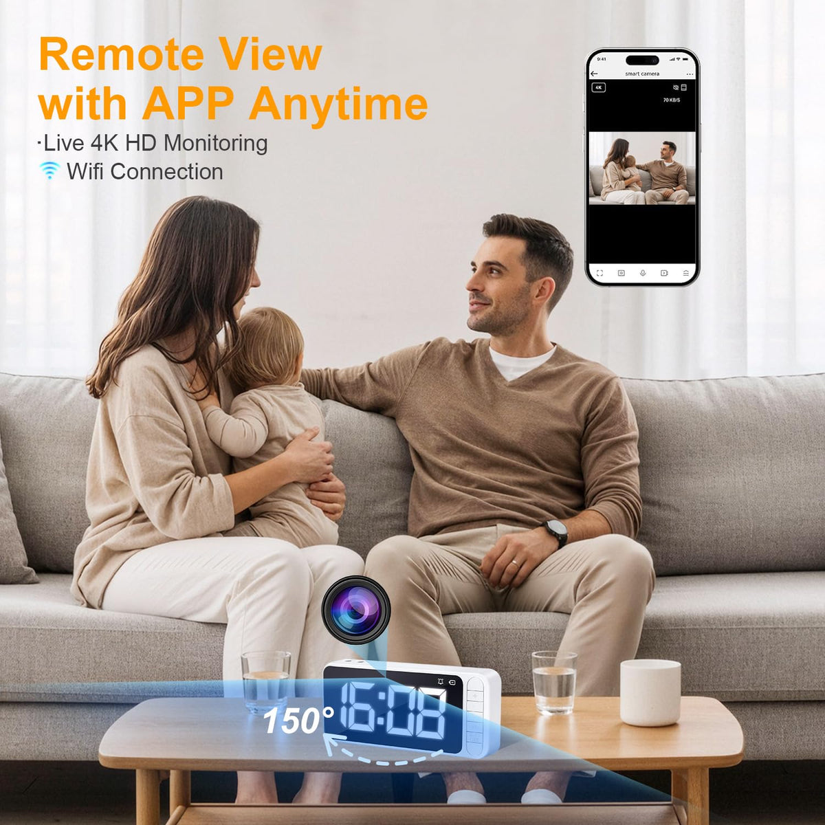 magnetic clock camera feature close up view | Smaronics