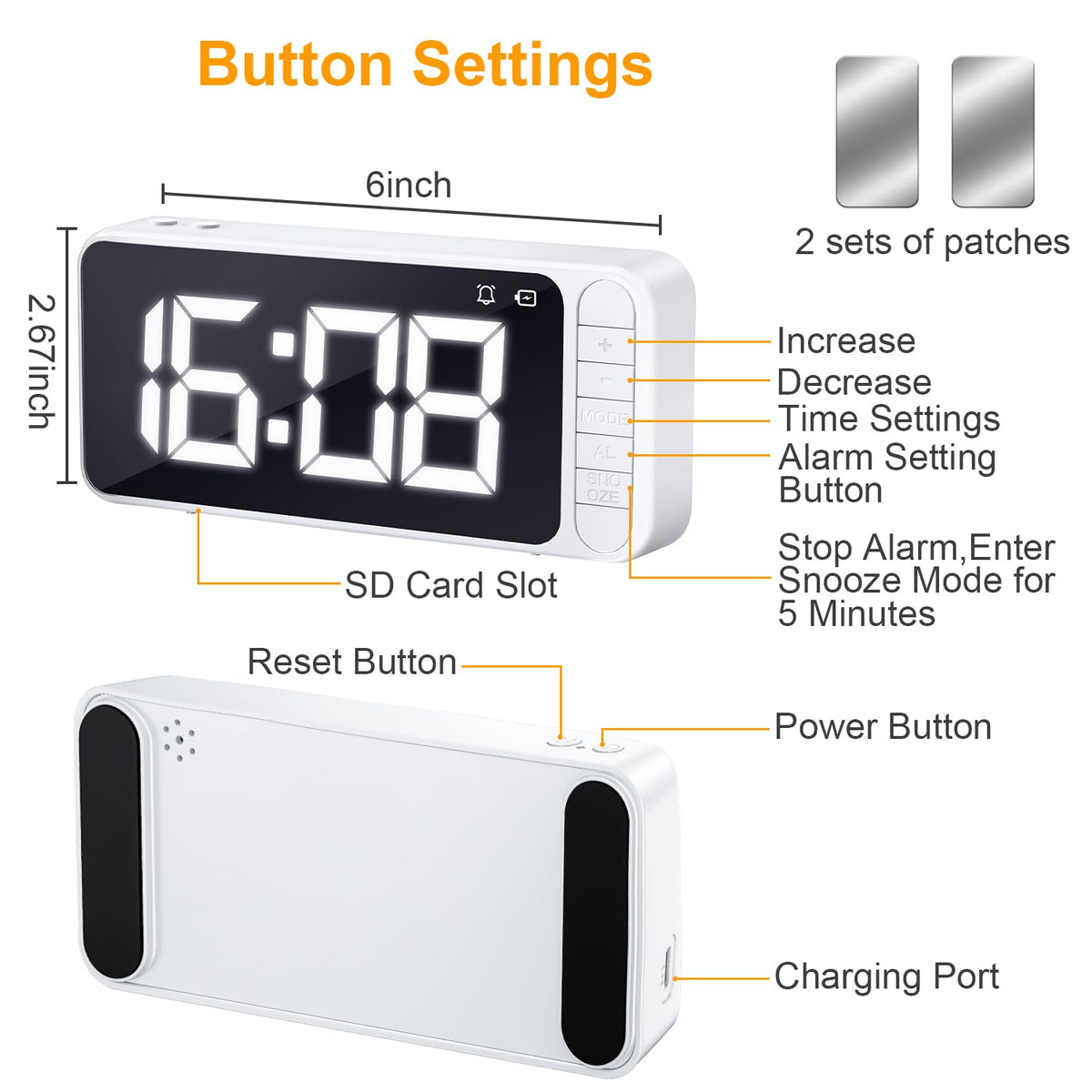 magnetic clock camera package contents view | Smaronics
