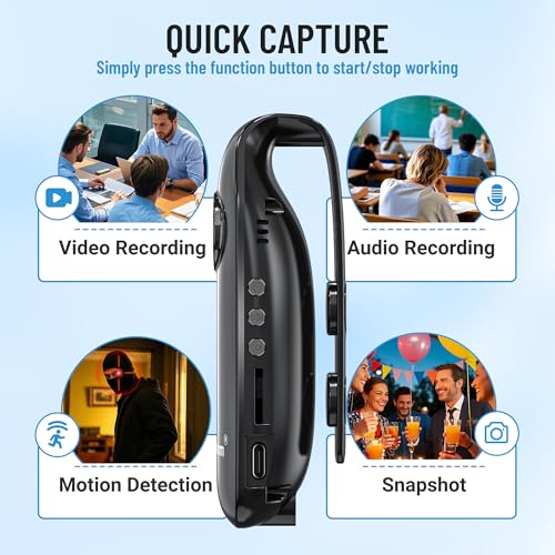 meoilkolnm mini body camera side profile product view | Smaronics