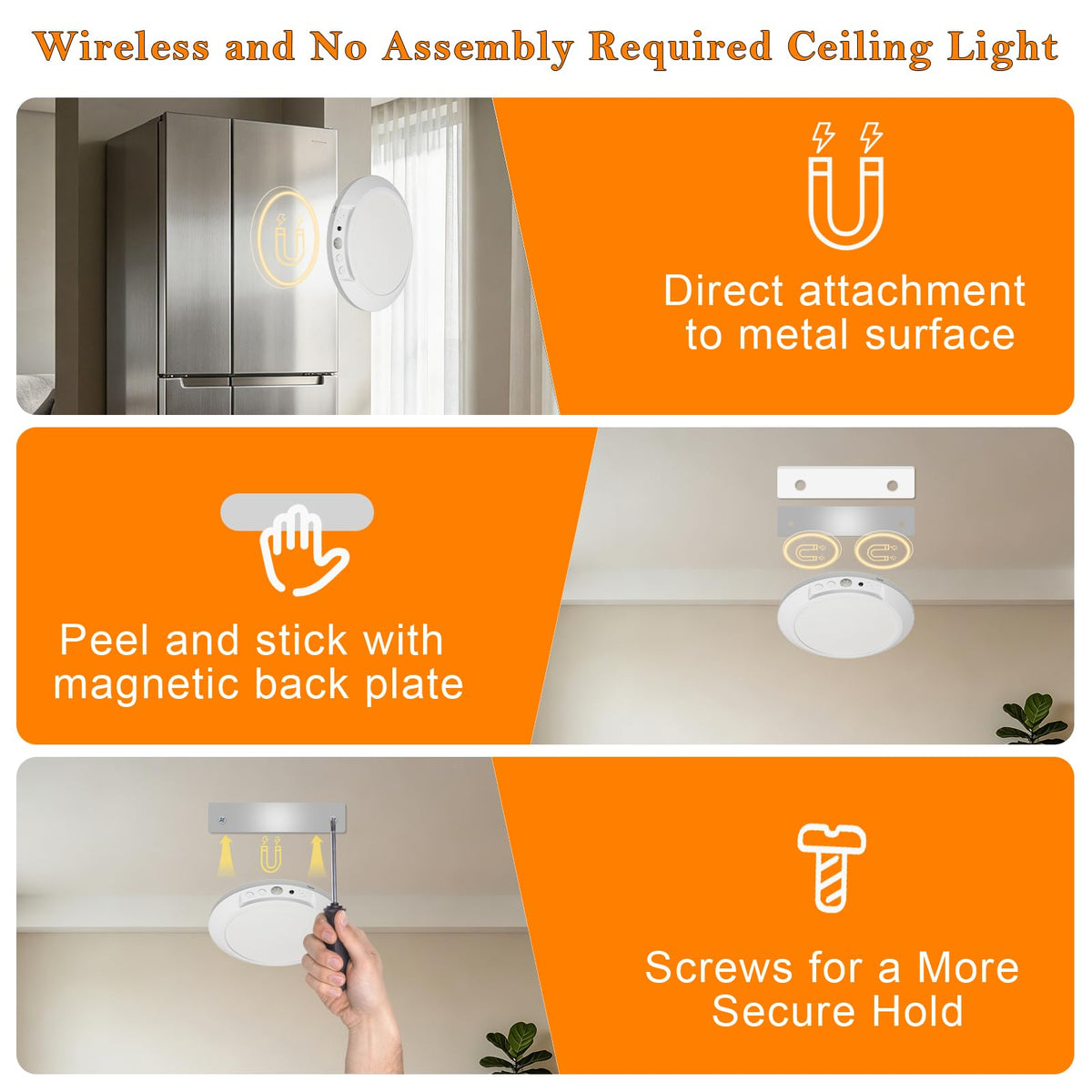 Motion Sensor Ceiling Light with Remote, 2 Pack image 3