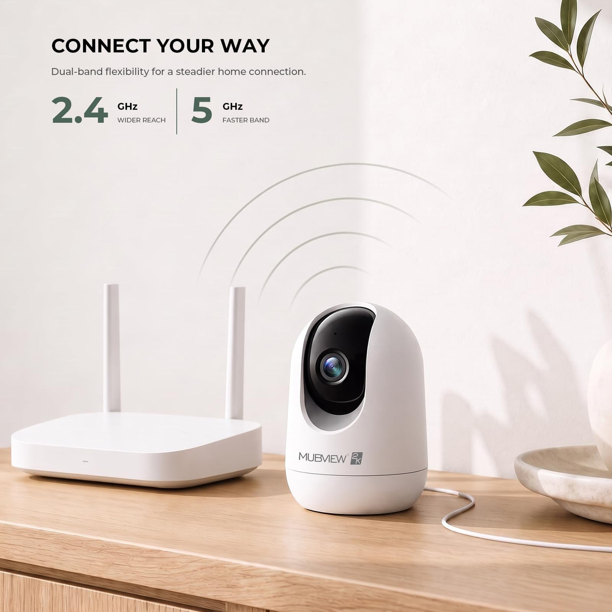 MUBVIEW Indoor Camera 2K side profile | Smaronics
