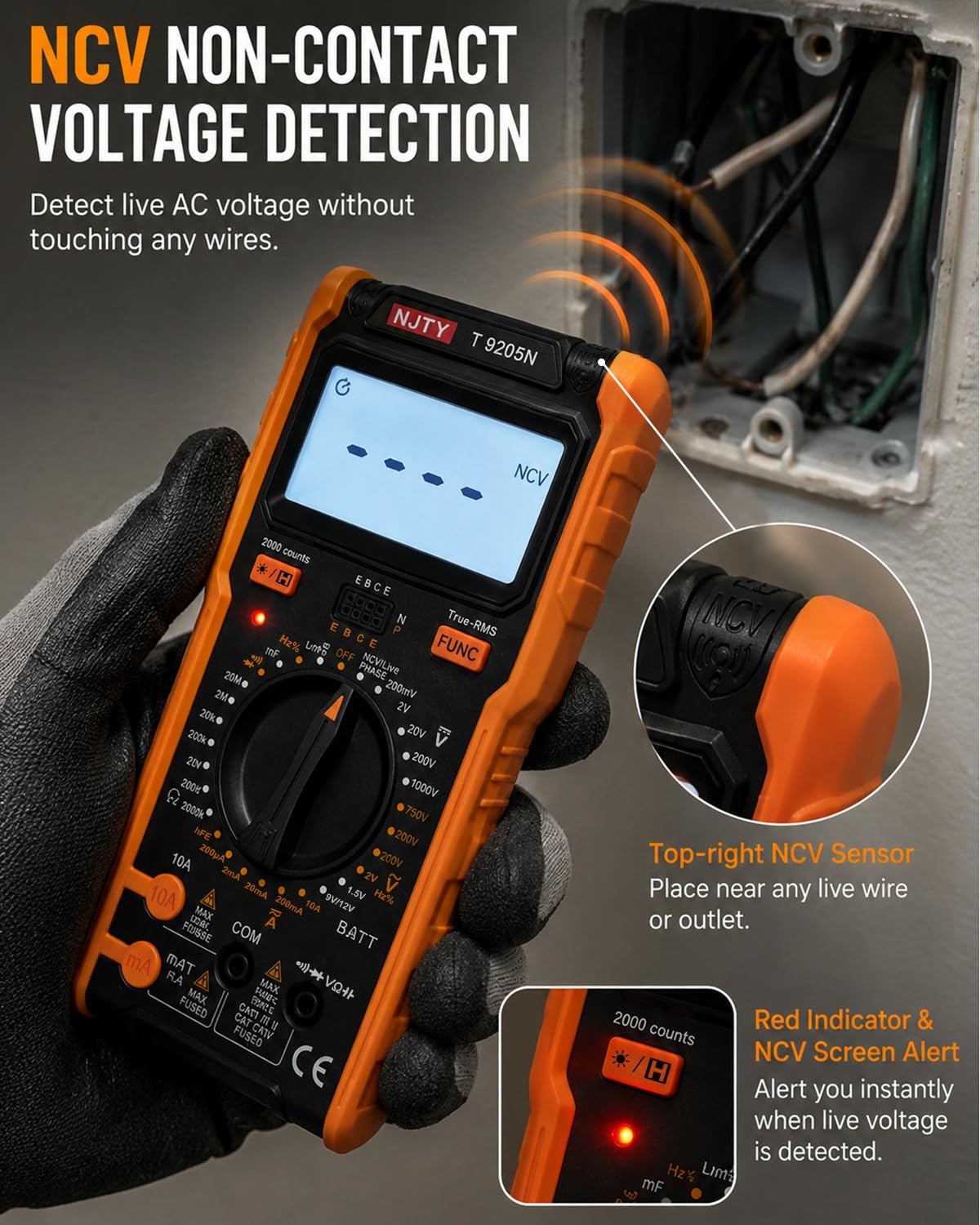 NJTY T9205N Digital Multimeter Voltage Tester image 4