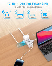 one beat 10ft extension cord side profile product view | Smaronics