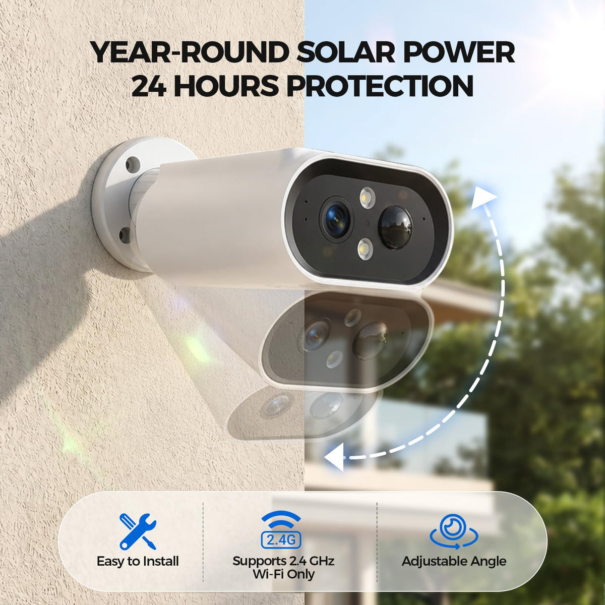 Outdoor Security Camera with 360° Panoramic View and AI Detection image 5