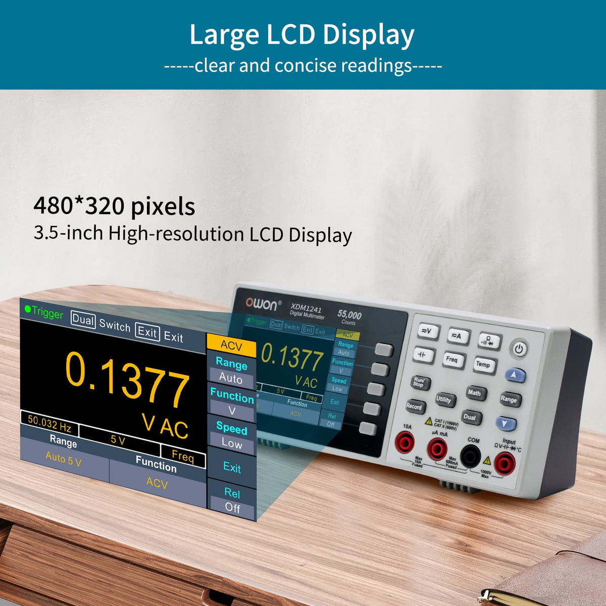 OWON XDM1241 Digital Multimeter feature close up view | Smaronics
