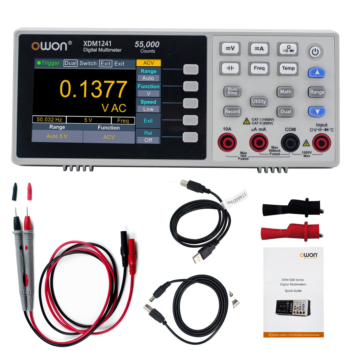 OWON XDM1241 Digital Multimeter front angle | Smaronics
