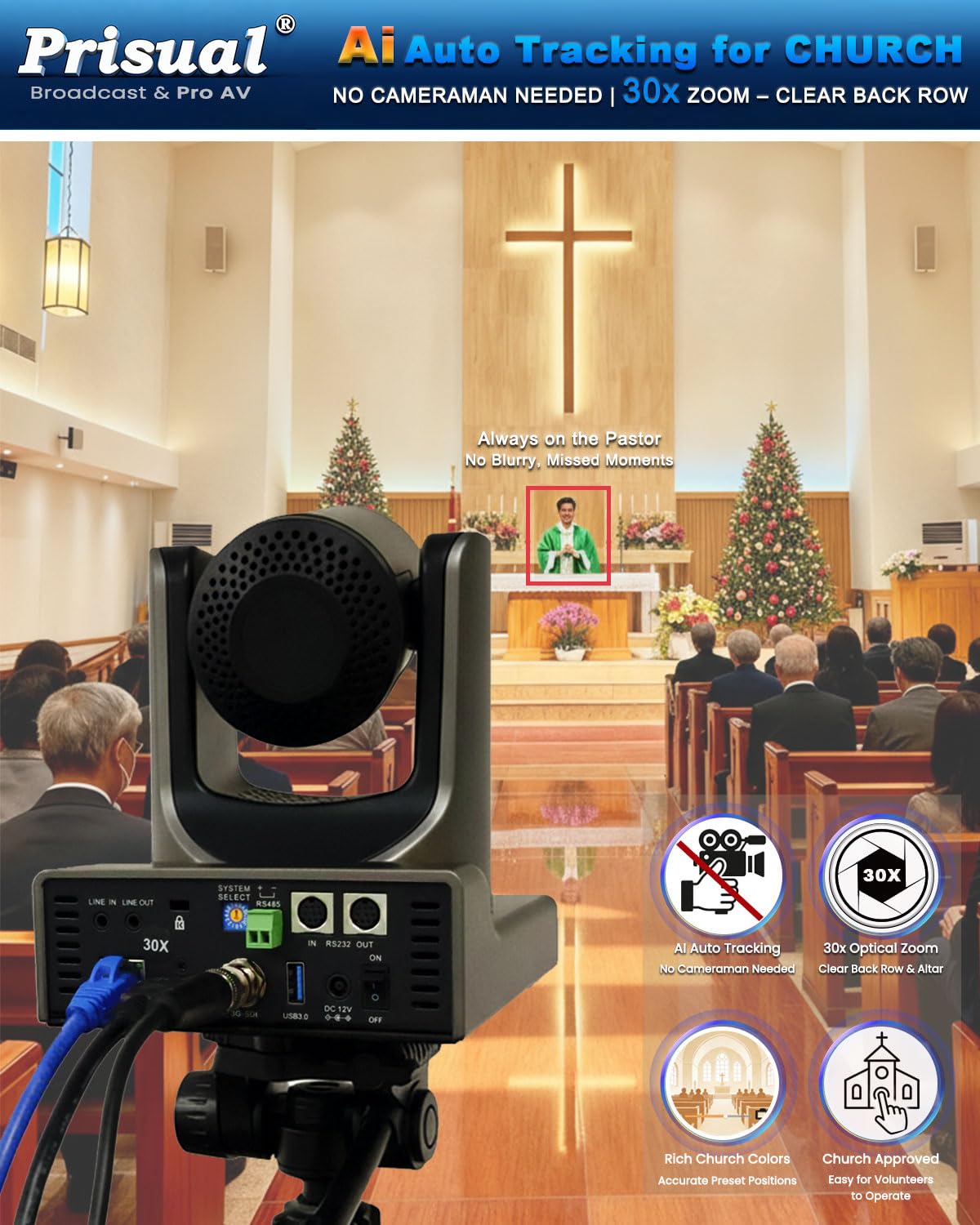 prisual 5th gen ptz camera side profile product view | Smaronics