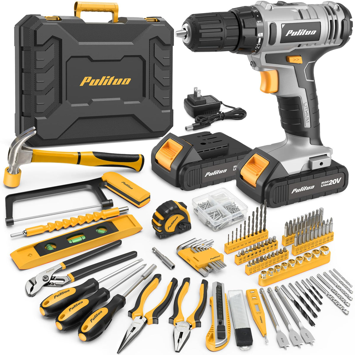 PULITUO 199-Piece Cordless Drill Set image 10