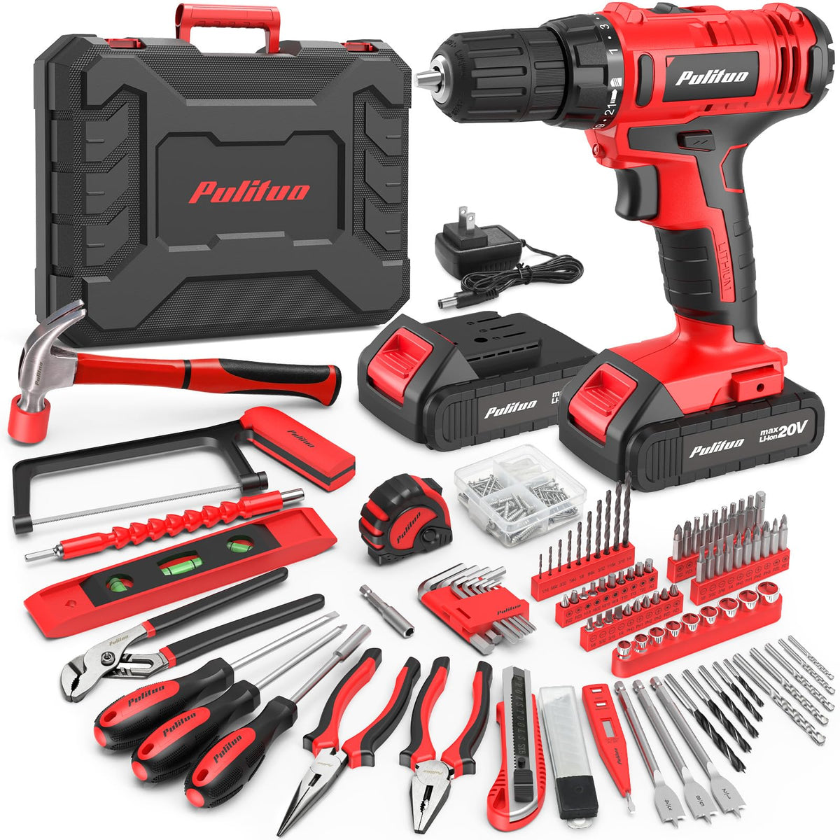 PULITUO 199-Piece Cordless Drill Set image 9