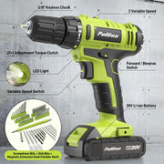 PULITUO 199-Piece Cordless Drill Set feature close up view | Smaronics